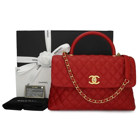 black chanel bag with red handle|chanel bag red inside.